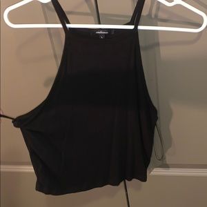 Fitted, ribbed, high neck tank